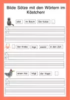 Vorschau - Arbeitsblätter - Erste Sätze schreiben mit Hilfe Freebie - Seite 1