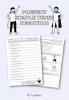 Vorschau - Arbeitsblätter - Present Simple Tense - Negation Exercises - Deckblatt