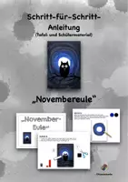 Vorschau - Mal- und Bastelvorlagen - Novembereule - Schritt-für-Schrittanleitung - Deckblatt