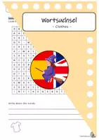 Vorschau - Arbeitsblätter - Clothes - Wortsuchsel (bunt/sw) - Deckblatt