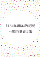 Vorschau - Anderer Materialtyp - Homework Coupon (englischsprachige Hausaufgabengutscheine/Geburtstagsgutscheine) - Seite 1