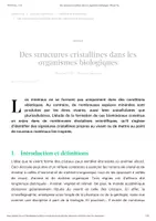 Aperçu - Texte - Des structures cristallines dans les organismes biologiques - Planet-Vie - Page de couverture