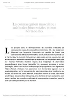 Aperçu - Texte - La contraception masculine, méthodes hormonales et non hormonales - Planet-Vie - Page de couverture
