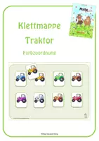 Vorschau - Stationenlernen - Klettmappe "Traktor" - Farbzuordnung - Deckblatt