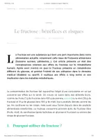 Aperçu - Texte - Le fructose, bénéfices et risques - Planet-Vie - Page de couverture