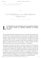Aperçu - Texte - Les iridoplastes, ces chloroplastes iridescents - Planet-Vie - Page de couverture