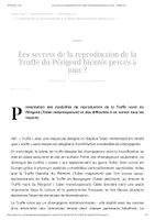 Aperçu - Texte - Les secrets de la reproduction de la Truffe du Périgord bientôt percés à jour ? - Planet Vie - Page de couverture