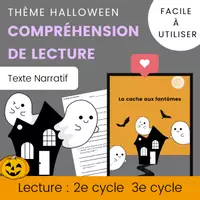 Aperçu - Feuilles d'exercices - Compréhension de Lecture HALLOWEEN Texte à Imprimer - Page de couverture