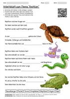 Vorschau - Arbeitsblätter - Arbeitsblatt "Reptilien" + Onlineübung & MP3 + Mindmap + Infografik - Deckblatt