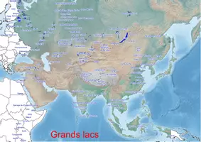Aperçu - Fiches - Grands lacs en Asie, Carte d'Asie - Page de couverture