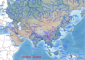 Aperçu - Fiches - Rivières et mers en Asie, Carte d'Asie - Page de couverture