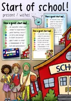 Vorschau - Mal- und Bastelvorlagen - School start! - Geschenk mit Schokolinsen / Englischunterricht - Deckblatt