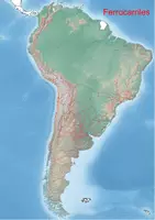 Vista previa - Decoración del aula - Ferrocarriles en Sudamérica mapa de américa del sur - Portada