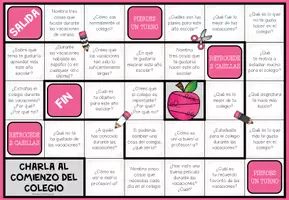 Vista previa - Juegos / Gamificación - CHARLA AL COMIENZO DEL COLEGIO - Juego de mesa de conversación - página 1