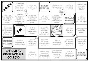 Vista previa - Juegos / Gamificación - CHARLA AL COMIENZO DEL COLEGIO - Juego de mesa de conversación - página 2