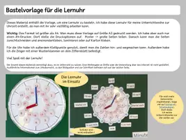 Vorschau - Mal- und Bastelvorlagen - Uhrzeit - Lernuhr zum Basteln - Deckblatt