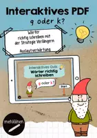 Vorschau - Fördermaterial/Inklusion - Interaktives Quiz | Auslautverhärtung - g oder k? - Deckblatt
