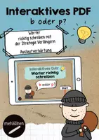Vorschau - Fördermaterial/Inklusion - Interaktives Quiz| Auslautverhärtung- b oder p? - Deckblatt