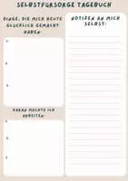 Vorschau - Arbeitsblätter - Selbstfürsorge - Tagebuch - Deckblatt