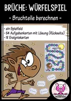 Vorschau - Stationenlernen - Brüche: "Würfelspiel - Bruchteile berechnen" - Deckblatt