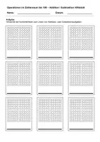 Vorschau - Arbeitsblätter - Addition Subtraktion Hilfsblatt (Zahlenraum bis 100) - Deckblatt