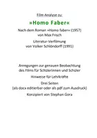 Vorschau - Arbeitsblätter - Homo faber - ein Klassiker des Deutschunterrichts im Film - Deckblatt