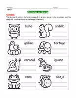 Vista previa - Hojas de trabajo - Animales de granja - página 3