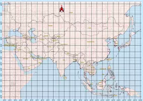 Vorschau - Arbeitsblätter - Geografische Koordinaten Asien Karte mit Arbeitsblatt - Deckblatt