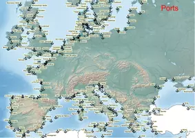 Aperçu - Fiches - Carte de l'Europe Carte des ports en Europe - Page 1