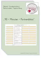 Vorschau - Arbeitsblätter - 10 Minuten Partnerdiktat / Grundwortschatz / Lernwörter - Deckblatt