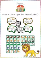 Vorschau - Präsentationen/Tafelbilder - Chaos im Zoo- Spiel (wie Obstsalat) (DaZ) - Deckblatt