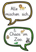 Vorschau - Präsentationen/Tafelbilder - Chaos im Zoo- Spiel (wie Obstsalat) (DaZ) - Seite 1