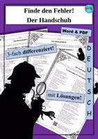Vorschau - Arbeitsblätter - Finde den Fehler in der Ballade DER HANDSCHUH von Schiller - Word & PDF - Deckblatt