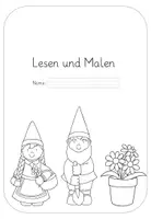 Vorschau - Arbeitsblätter - Gnome: Lese-Mal-Heft mit Zusatzaufgaben; 3 verschiedene Lineaturen - Deckblatt