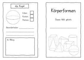 Vorschau - Arbeitsblätter - Körperformen Heft zum selber Ausfüllen - Seite 1