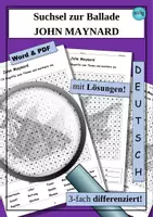 Vorschau - Arbeitsblätter - Suchsel zur Ballade JOHN MAYNARD von Fontane - Word & PDF - Deckblatt