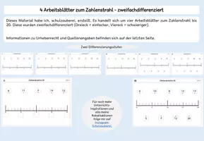 Vorschau - Arbeitsblätter - 4 Zahlenstrahl Arbeitsblätter ZR 20 (zweifachdifferenziert) - Deckblatt