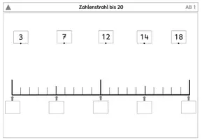 Vorschau - Arbeitsblätter - 4 Zahlenstrahl Arbeitsblätter ZR 20 (zweifachdifferenziert) - Seite 1