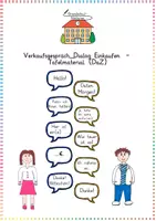 Vorschau - Präsentationen/Tafelbilder - Verkaufsgespräch/ Dialog Einkaufen - Tafelmaterial (DaZ) - Deckblatt