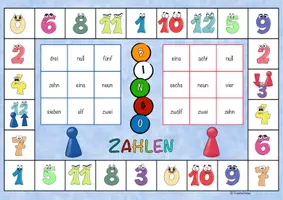 Vorschau - Stationenlernen - Zahlen 0-12 Bingo – Spielfeld für DaZ/DaF mit Hilfekarte - Seite 2