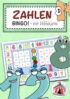 Vorschau - Stationenlernen - Zahlen 0-12 Bingo – Spielfeld für DaZ/DaF mit Hilfekarte - Deckblatt