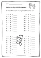 Vorschau - Arbeitsblätter - Kleine und große Aufgaben (im Zahlenraum bis 100) - Seite 3