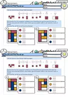 Vorschau - Arbeitsblätter - Bruchrechnung - Brüche bestimmen mit Mondrian (Freebie!) - Seite 1