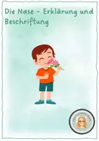 Vorschau - Arbeitsblätter - 5 Sinne: Nase Erklärung und Beschriftung - Deckblatt