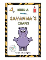 Vista previa - Manualidades / Dibujos para colorear - Bundle Build a Savanna's Crafts Puzzle Animals Africa Color - página 1