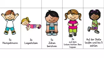 Vorschau - Mal- und Bastelvorlagen - Bewegungsfächer für den Unterricht - Seite 1