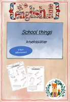 Vorschau - Arbeitsblätter - ENGLISH Arbeitsblatt School Things Schulsachen Einführung Sicherung - Deckblatt