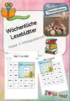 Vorschau - Arbeitsblätter - Wöchentliche Leseblätter Klasse 1 - Deckblatt