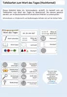 Vorschau - Präsentationen/Tafelbilder - Wort des Tages im Deutschunterricht - Tafelkarten - Deckblatt