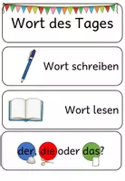 Vorschau - Präsentationen/Tafelbilder - Wort des Tages im Deutschunterricht - Tafelkarten - Seite 1